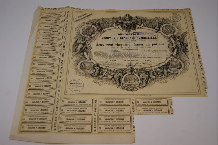 Obligation de la Compagnie générale immobilière