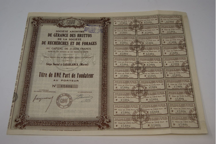 Société anonyme de gérance des bruttos de la société de recherches et de forages