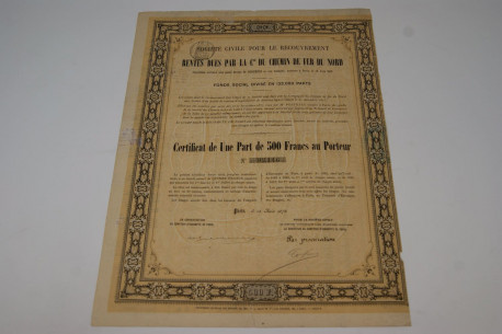 Société civile pour le recouvrement de rentes dues par la Compagnie du chemin de fer du nord