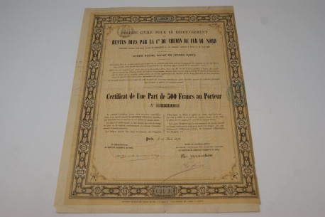 Société civile pour le recouvrement de rentes dues par la Compagnie du chemin de fer du nord