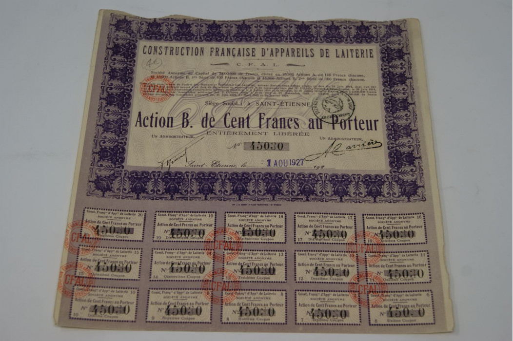 Construction française d'appareils de laiterie