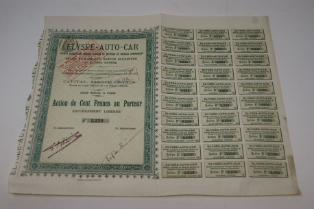 Elysée-Auto-Car Société anonyme de garages modèles de voitures et bateaux automobiles