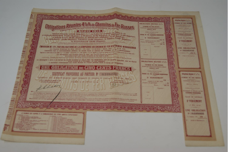 Obligations réunies 4 1/2 % de...