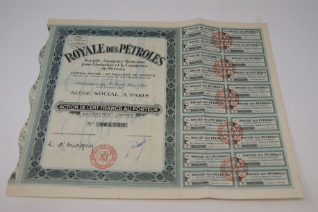 Royale des pétroles Société anonyme française pour l'industrie et le commerce du pétrole