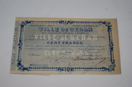 Ville de Sedan Bon produisant intérets à 6%