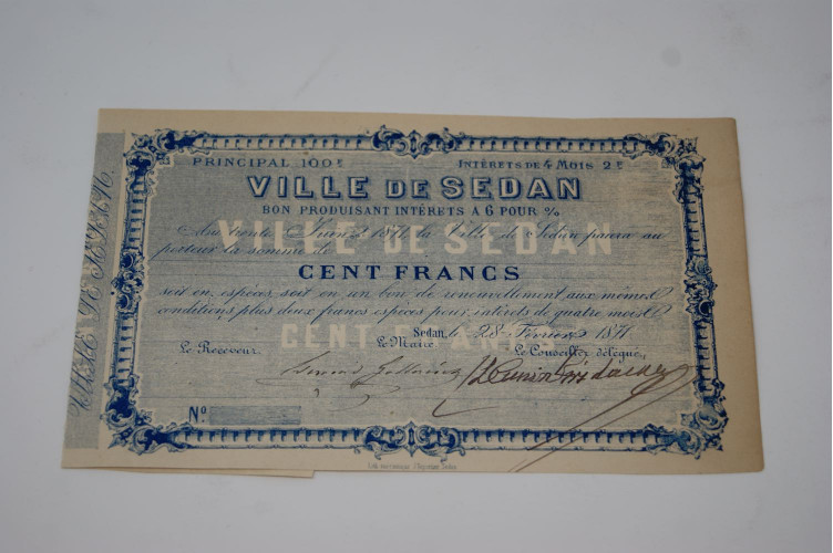 Ville de Sedan Bon produisant intérets à 6%