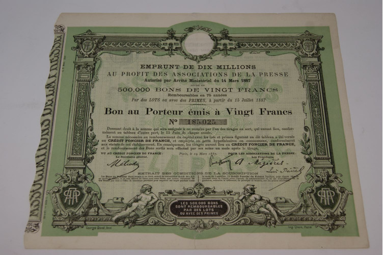 Emprunt de dix millions au profit des associations de la presse
