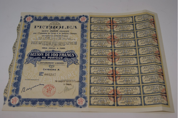 Petrolea Société anonyme française pour l'exploitation du pétrole et les industries chimiques