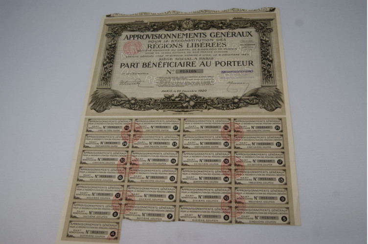 approvisionnements généraux pour la reconstruction des régions libérées