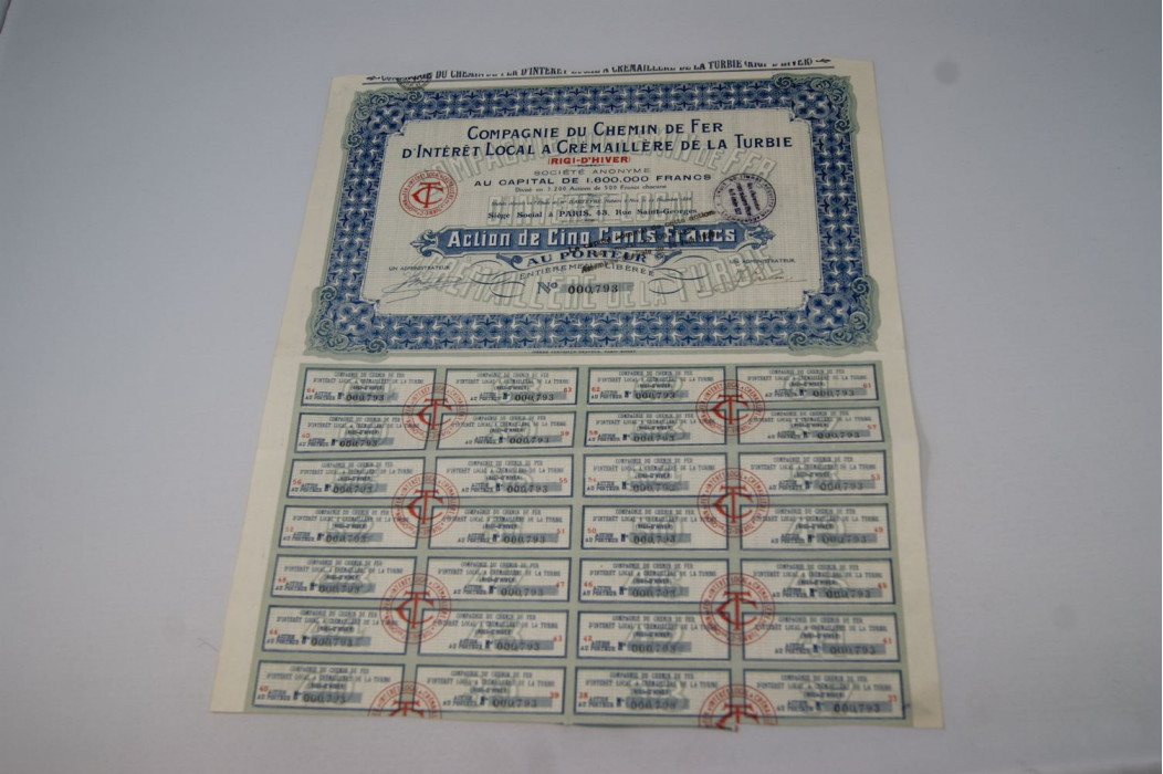 compagnie du chemin de fer d'intérêt local a crémaillère de la Turbie