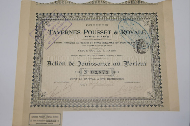Société des Tavernes Pousset & Royale...