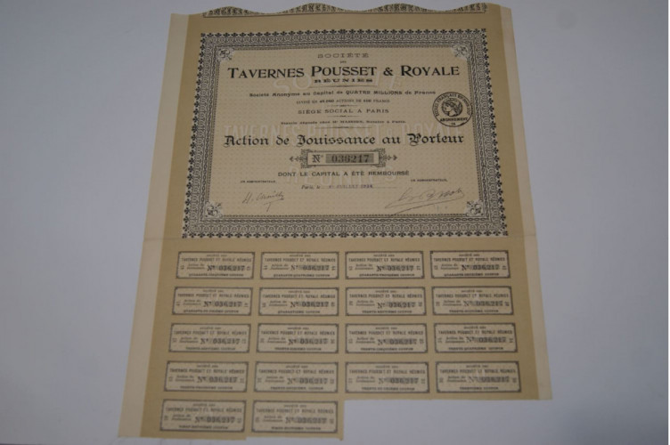 Société des Tavernes Pousset & Royale...